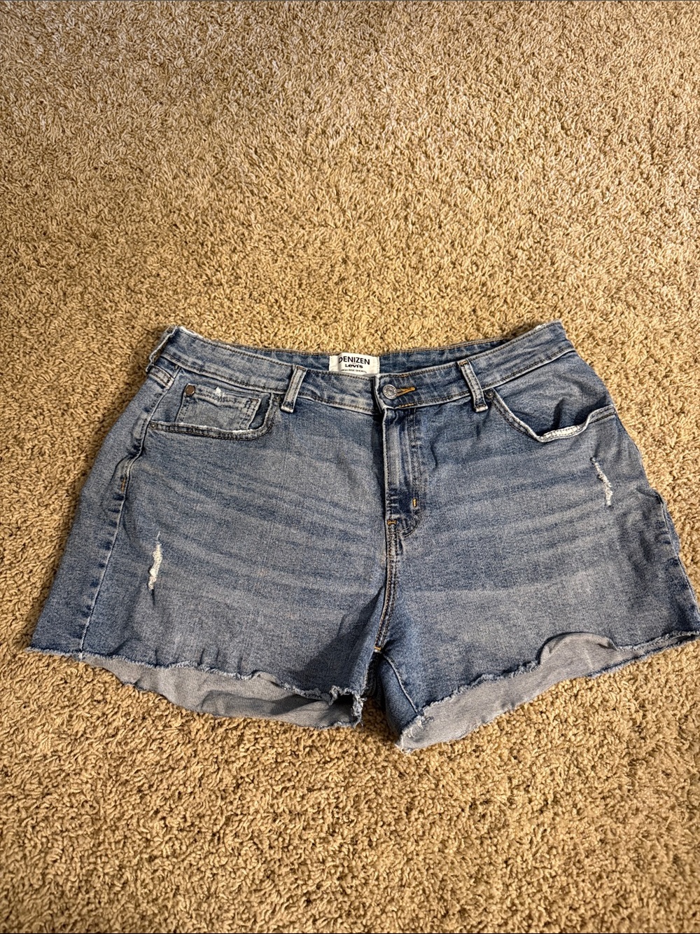 Denizen from Levi's Light Blue Distressed High-Rise Jean Shorts